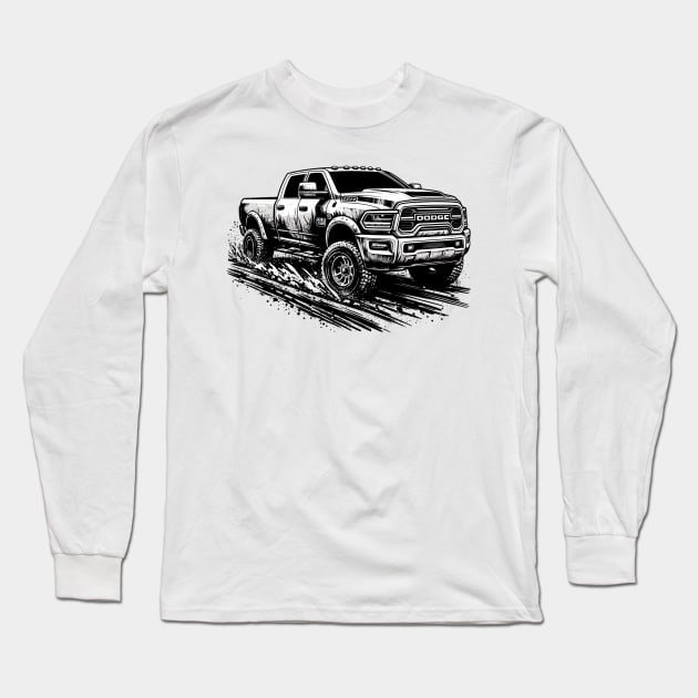 Dodge Ram Long Sleeve T-Shirt by Vehicles-Art